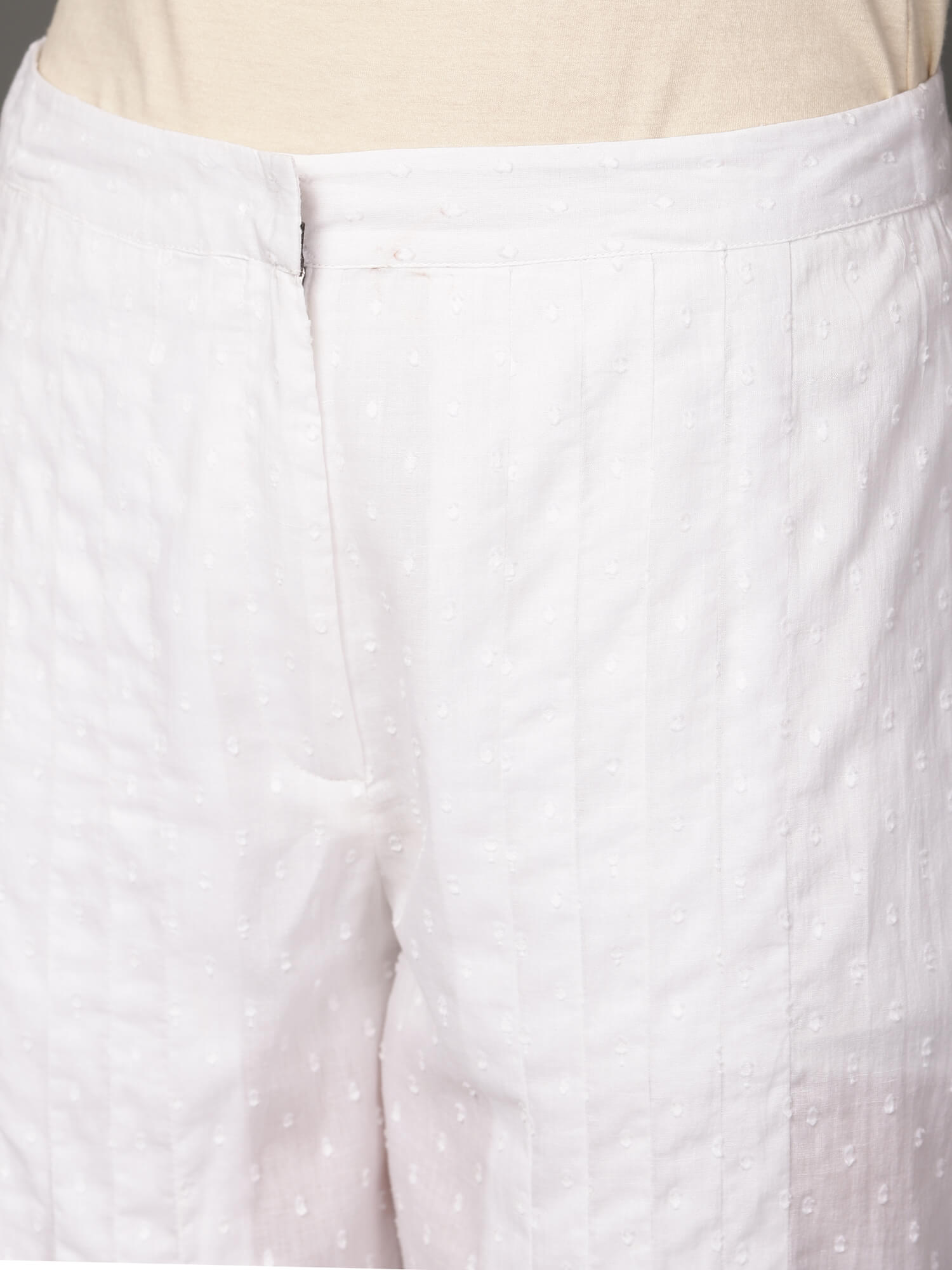 White Schiffly Kurta & Salwar Set