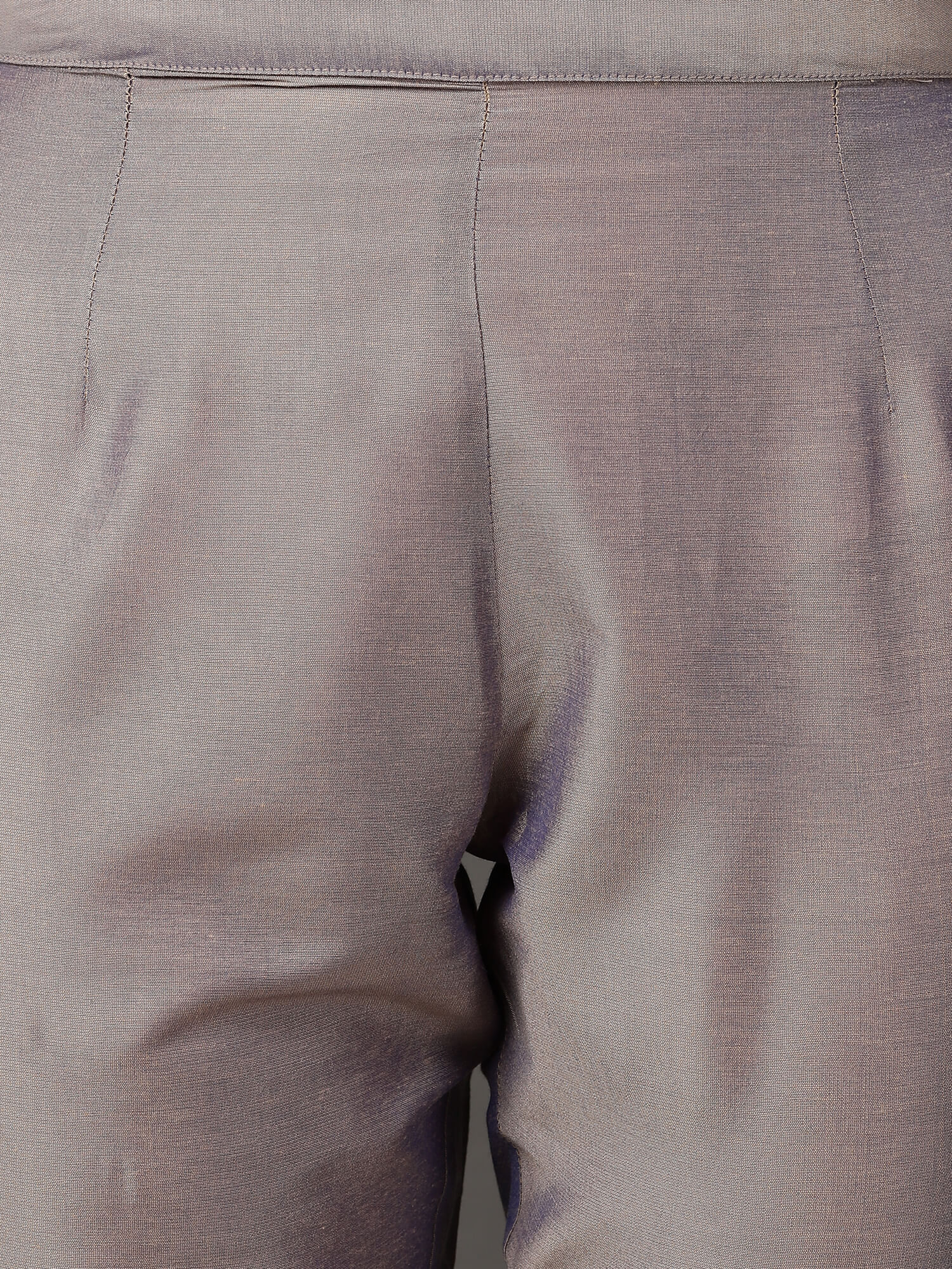 Grey PST Straight Kurta & Pant With Dupatta