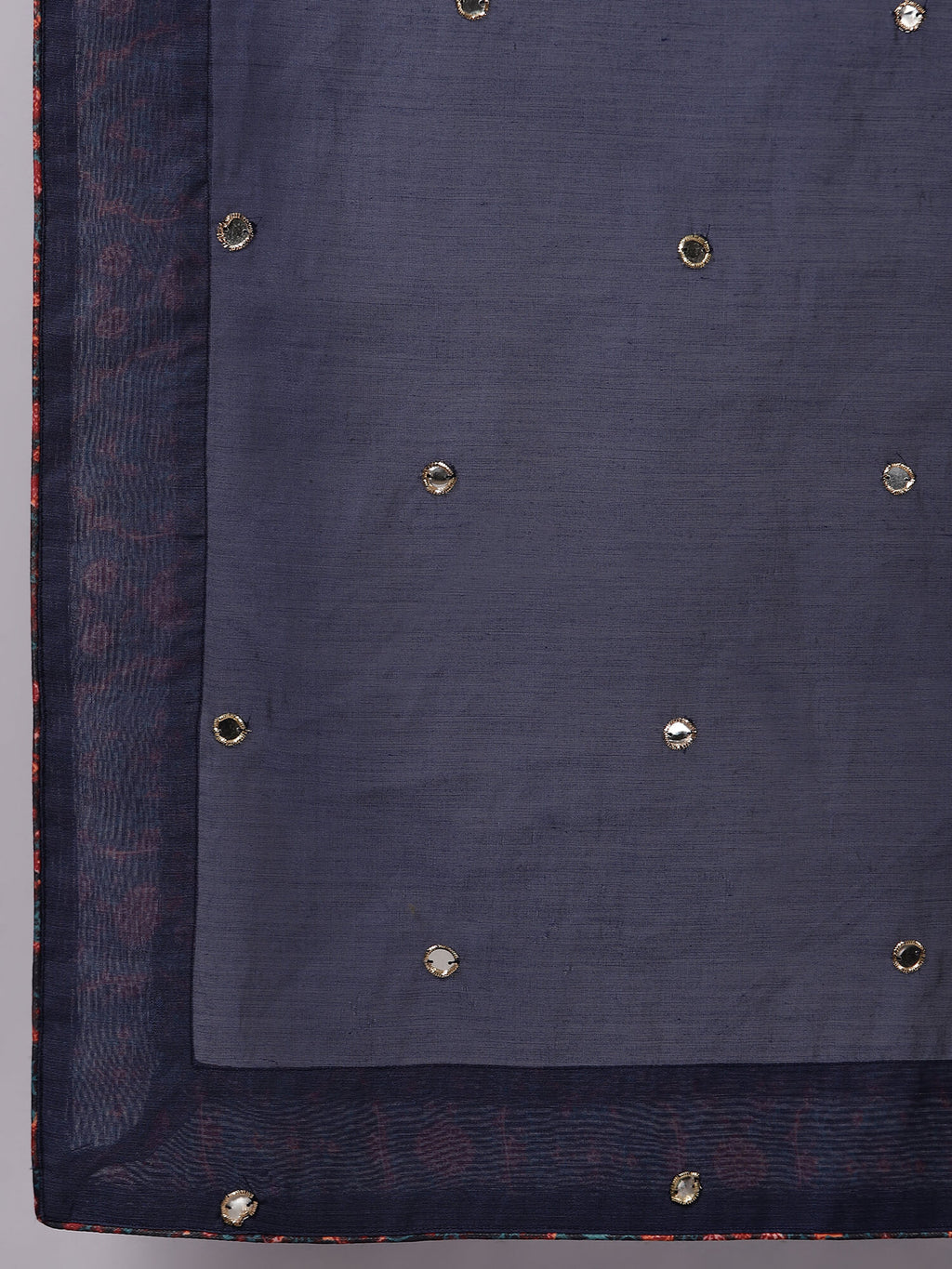 Off White Art Silk Kurta With Pant & Dupatta