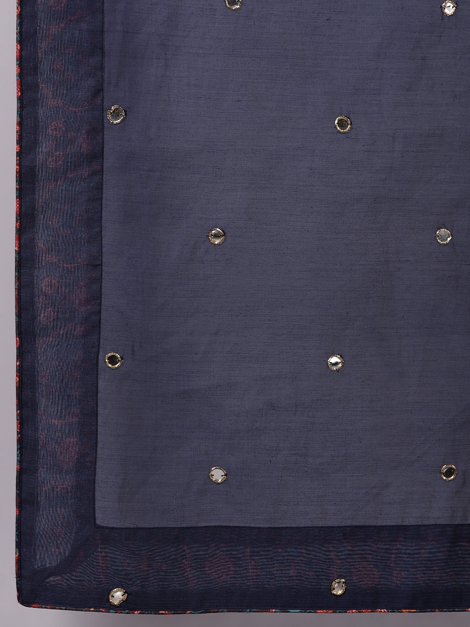 Off White Art Silk Kurta With Pant & Dupatta