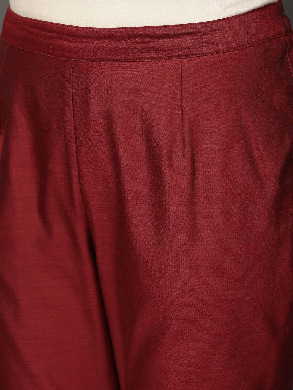 Maroon Chanderi Kurta & Pants Set