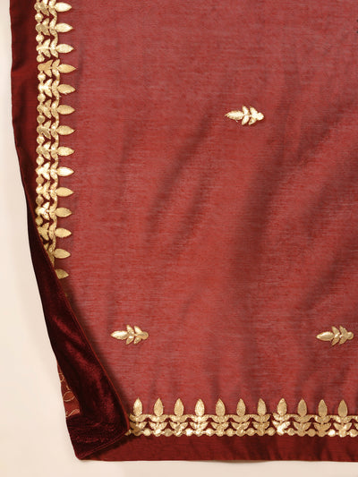 Celebrate in the Maroon Kurta Pant and Dupatta set