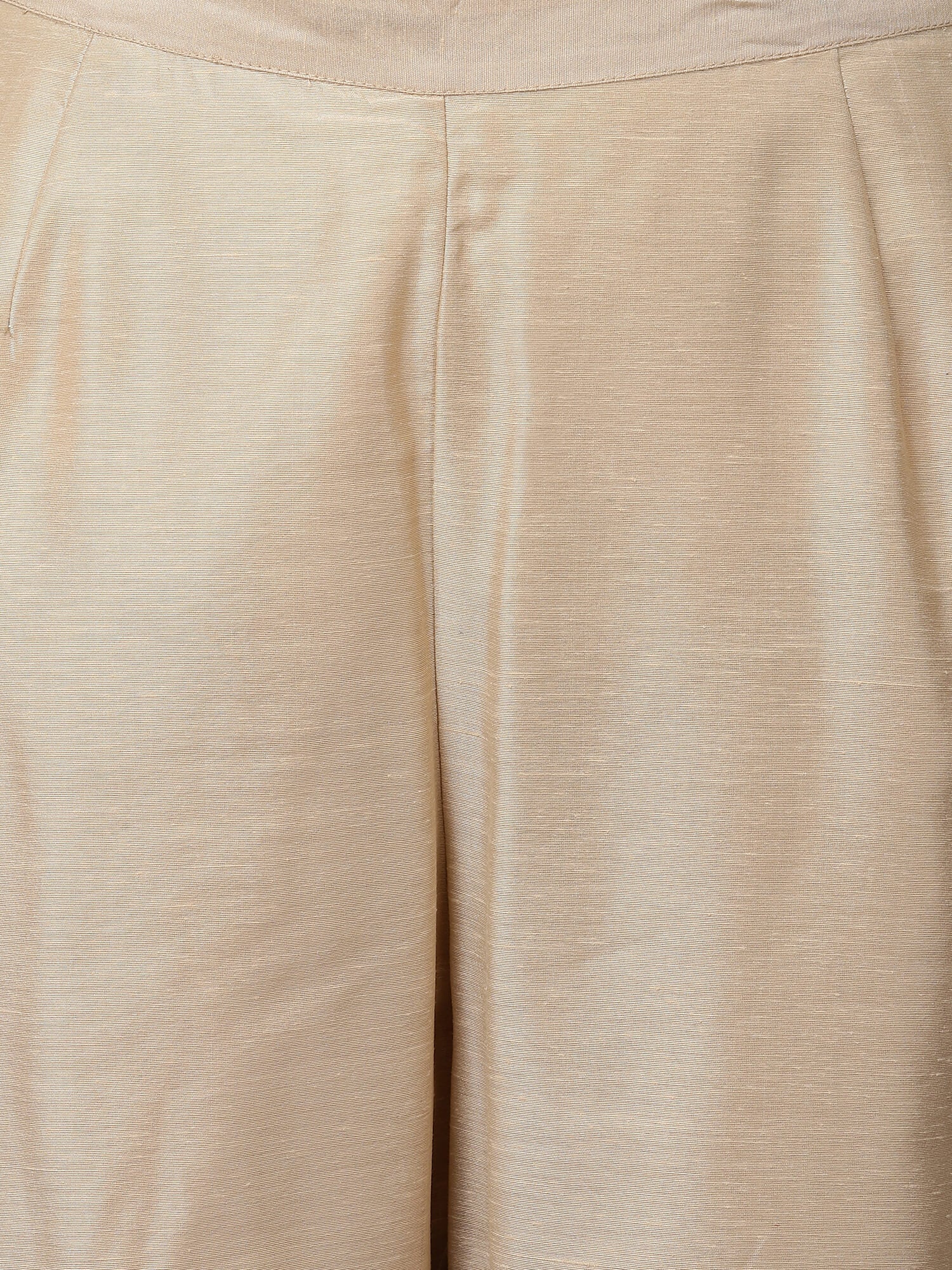 Beige Ecru Chanderi Kurta Set with Dupatta