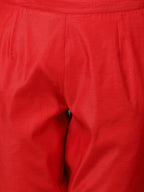 Red Solid Kalidar Kurta And Pant With Dupatta & Camisole