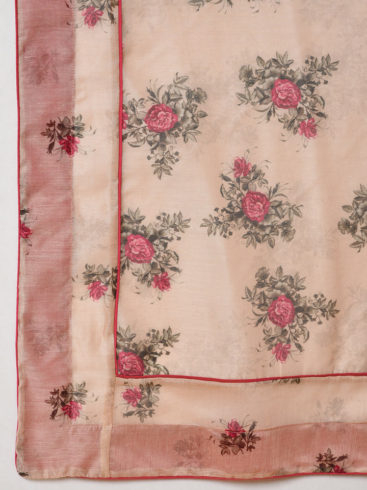 Printed Chanderi Kurta Pant Set