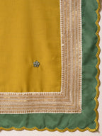 Smoke Green Kurta, Pant & Dupatta