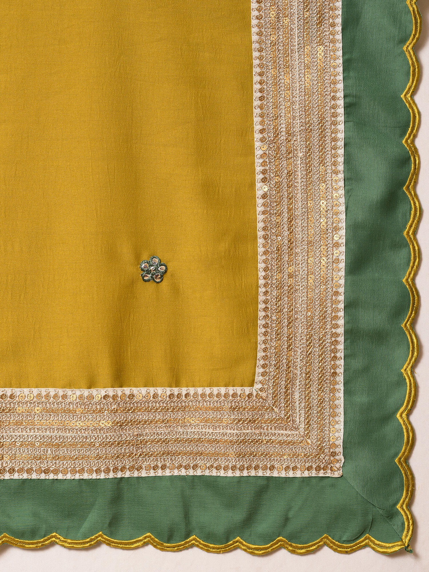 Smoke Green Kurta, Pant & Dupatta