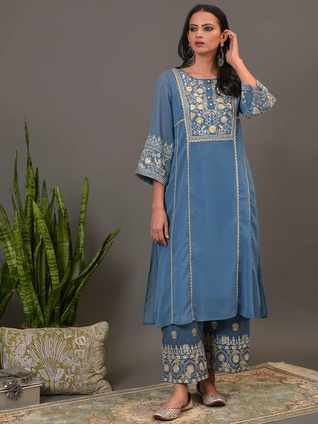 Mystic Blue Kurta & Pant